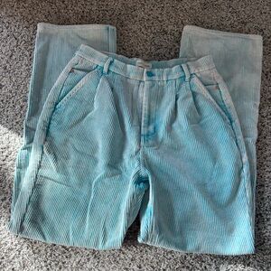 Teddy Fresh Light Blue Corduroy Button-Detail Pants